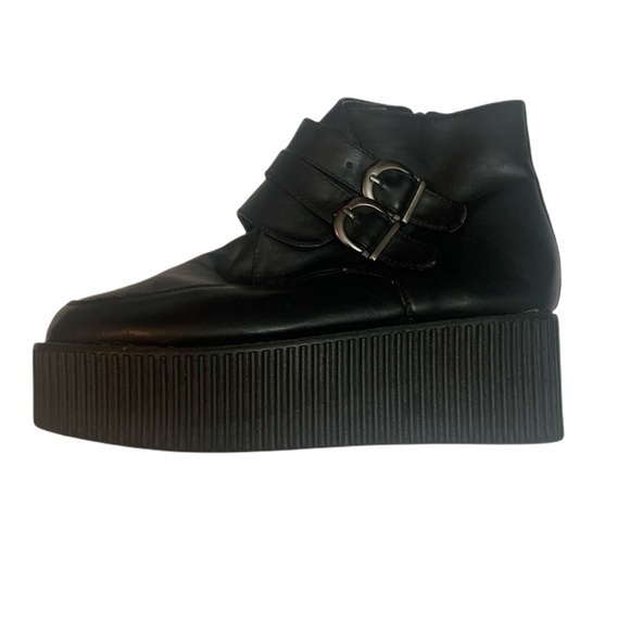 Bucco Capensis Meliora Rare Space Punk Black Platform Double Buckle Shoes - Picture 1 of 14